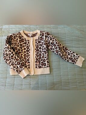Girls Leopard Print Cardigan sweater -